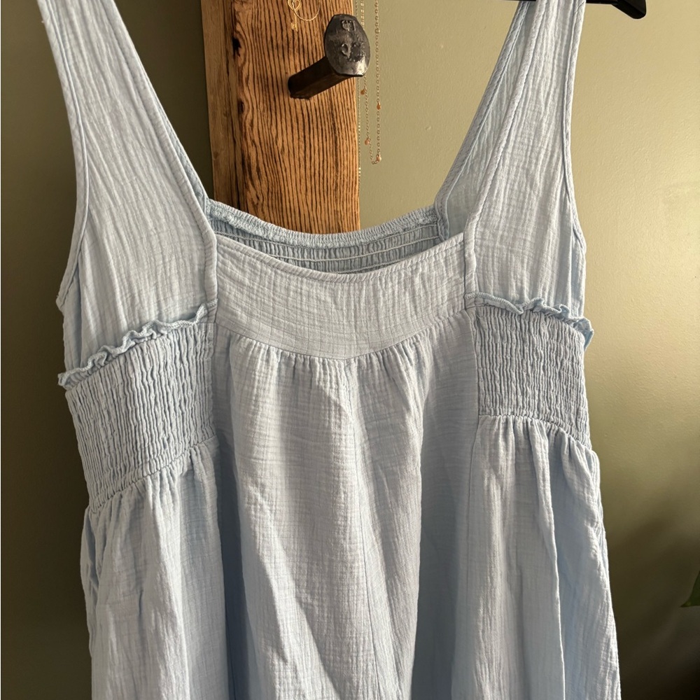 181.) NWOT / SHEIN / Very Wide Leg / Light Blue / Jumpsuit - Picture 5 of 9